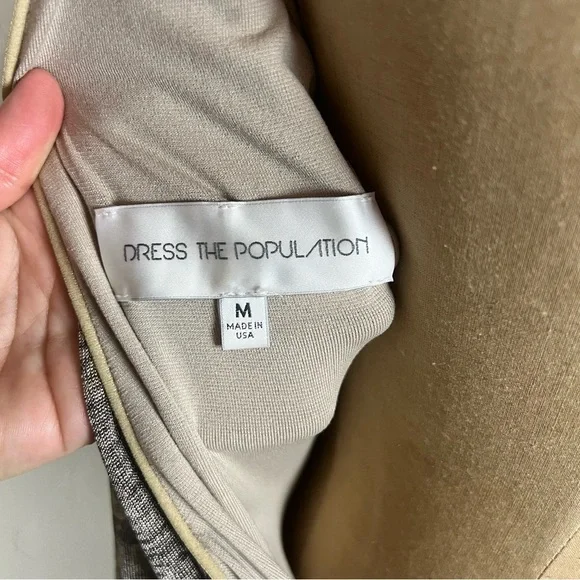 Dress The Population Emery Metallic Jersey Open Back Dress SZ‎ M - Picture 5 of 12